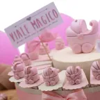 Bomboniera Carrozzina Nascita e Pensierini Biberon Bimba Confettata