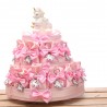 Bomboniere Nascita Portachiavi Unicorno Rainbow Rosa Bimba in Torta 25 Sacchetti