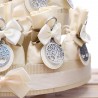 Bomboniere Albero della Vita su Cerchietto Pelle Bianca Torta da 25 Sacchetti