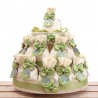 Bomboniere Albero della Vita su Cerchietto Pelle Verde Torta da 25 Sacchetti