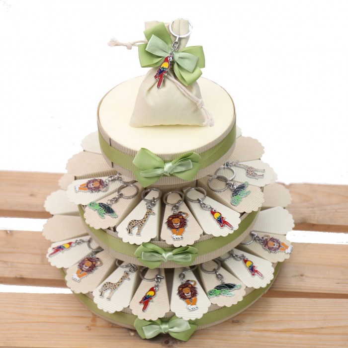 Torta Bomboniere Compleanno Portachiavi Animali della Savana