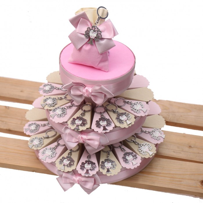 Torta Bomboniere Nascita Bimba Portachiavi Albero della Vita