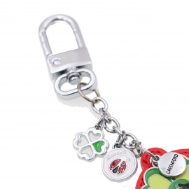 Viale Magico Accessori Regalo Portachiavi Quadrifoglio Portafortuna in Scatola con ciondoli e moschettone