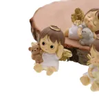 Tris Statuine Angioletti Con Orsetto e Alette Dorate