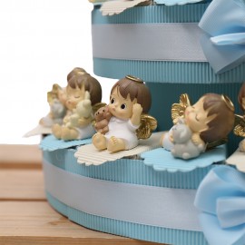 Tris Angioletti Con Peluche Su Torta