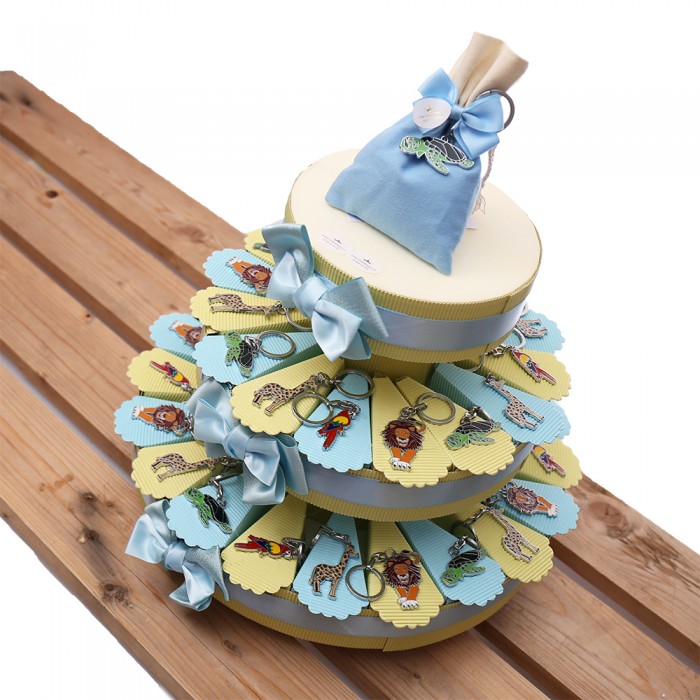 Torta Bomboniere Compleanno Portachiavi Animali della Savana