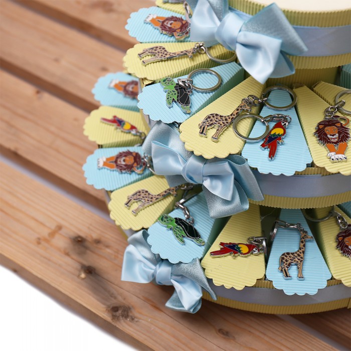 Torta Bomboniere Compleanno Portachiavi Animali della Savana