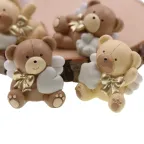 Bomboniera Torta Orsetti Cuore Bimba Statuina MilleCuori