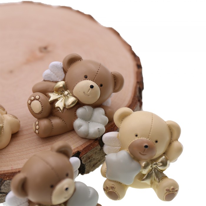 Bomboniera Torta Orsetti Cuore Bimba Statuina MilleCuori