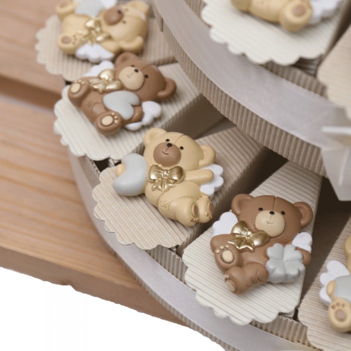 Quartetto Orsetti Angelici Magneti Su Torta