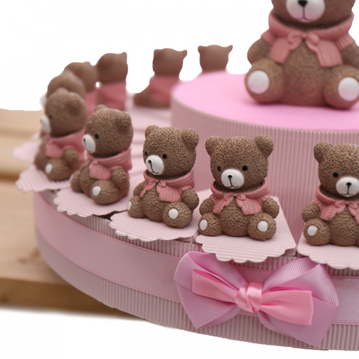 Torta Bomboniere Morbidi Orsetti Bimba Statuine