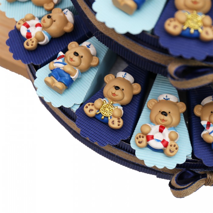 Magneti Orsetti Marinai su Torta Bomboniera Tema Mare