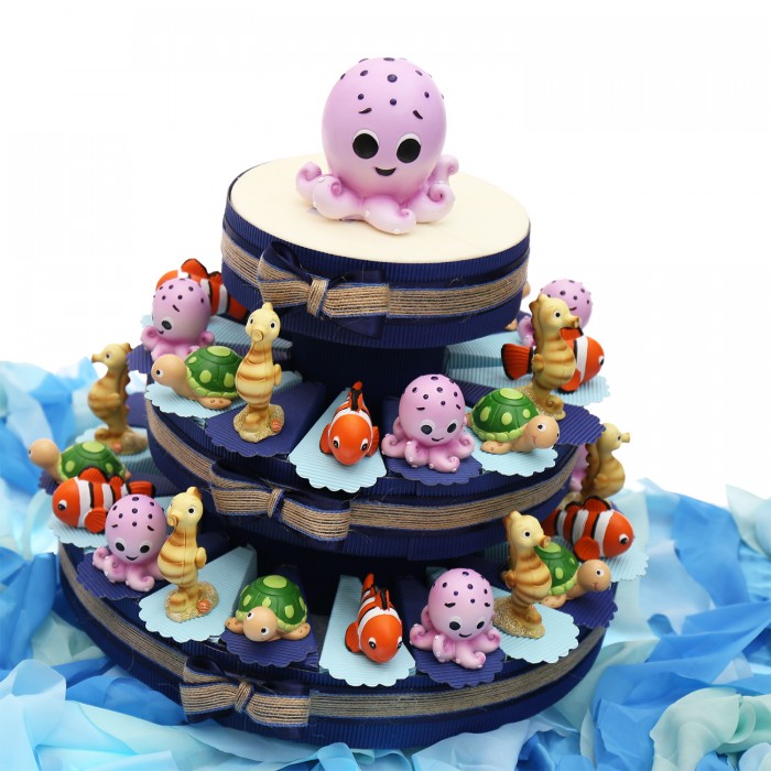 Torta Bomboniere tema mare Statuine Abitanti Dell’oceano