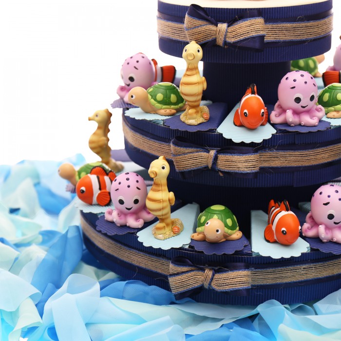 Torta Bomboniere tema mare Statuine Abitanti Dell’oceano Torta Bomboniere tema mare Statuine Abitanti Dell’oceano
