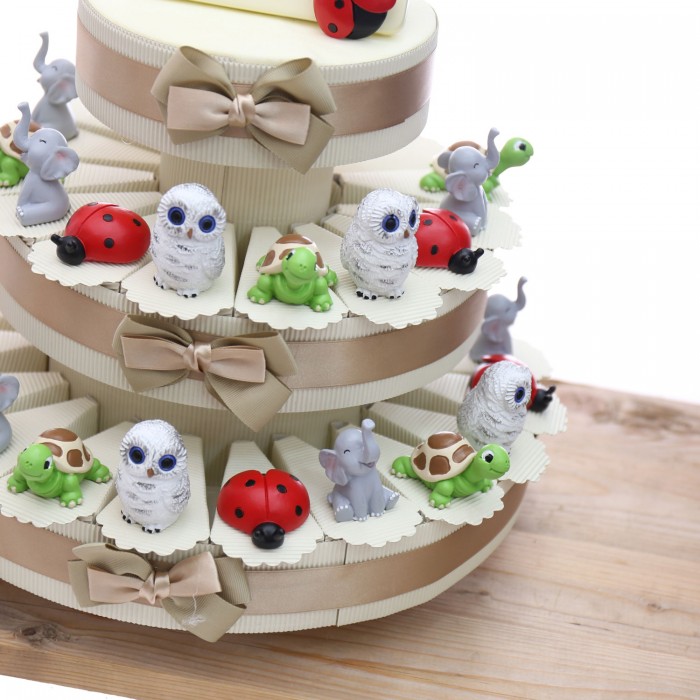 Quartetto Animaletti Fortunati Statuine Su Torta Bomboniere
