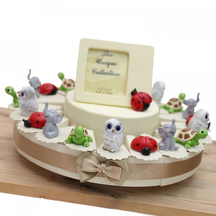 Quartetto Animaletti Fortunati Statuine Su Torta Bomboniere