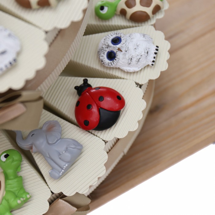 Calamite Quartetto Animaletti Fortunati Su Torta Bomboniere