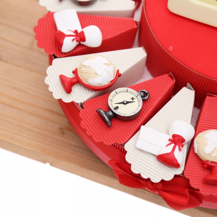 Tema Viaggio Bussola, Clessidra e Mappamondo torta bomboniere