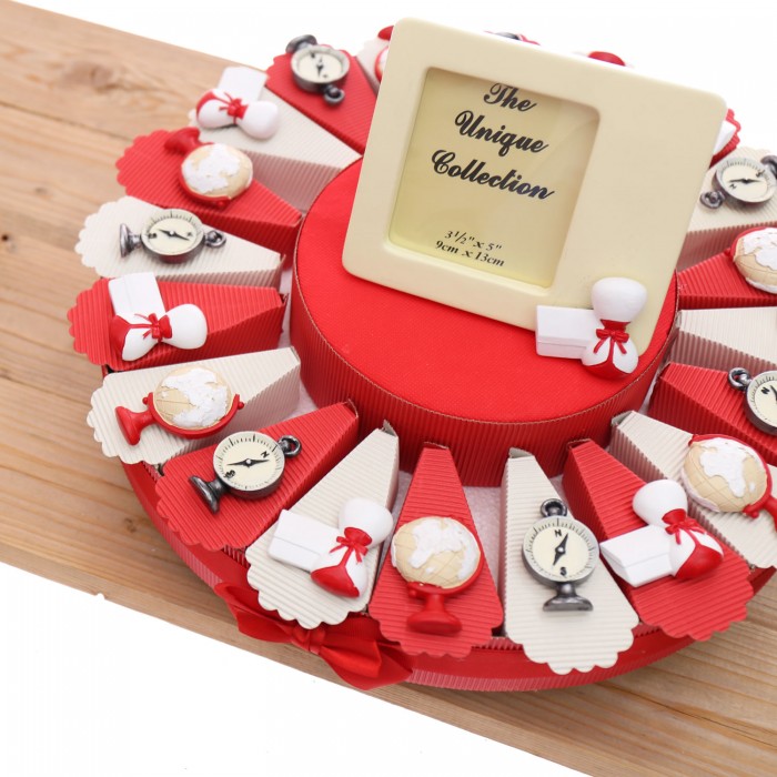 Tema Viaggio Bussola, Clessidra e Mappamondo torta bomboniere