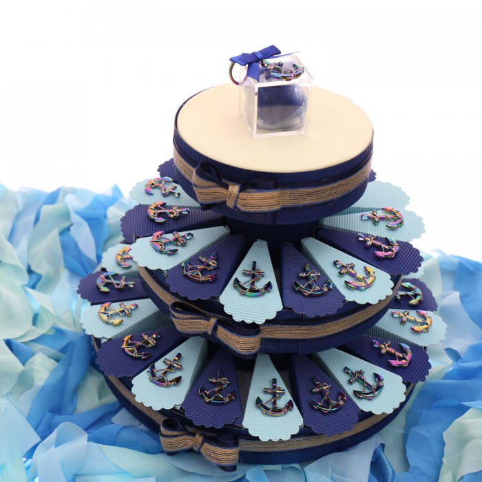 Ancora Rainbow Bomboniera Compleanno Tema Mare su Torta