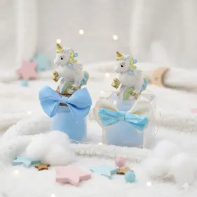 Unicorno Arcobaleno Bomboniere Confezionate Bimbo Statuina