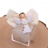 Bomboniera Comunione Calamita Angelo Bimba con ali confezionato su Plexiglass