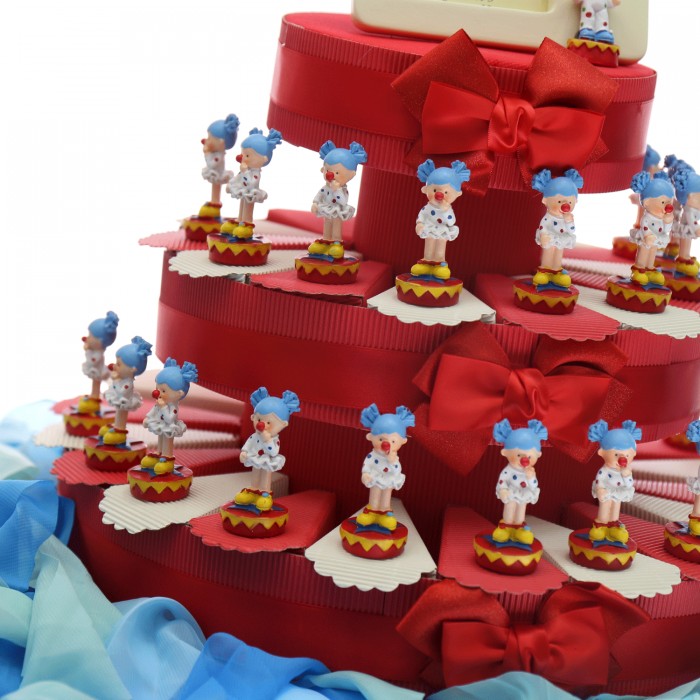 Tema Circo Torta Bomboniere con Statuina Clown