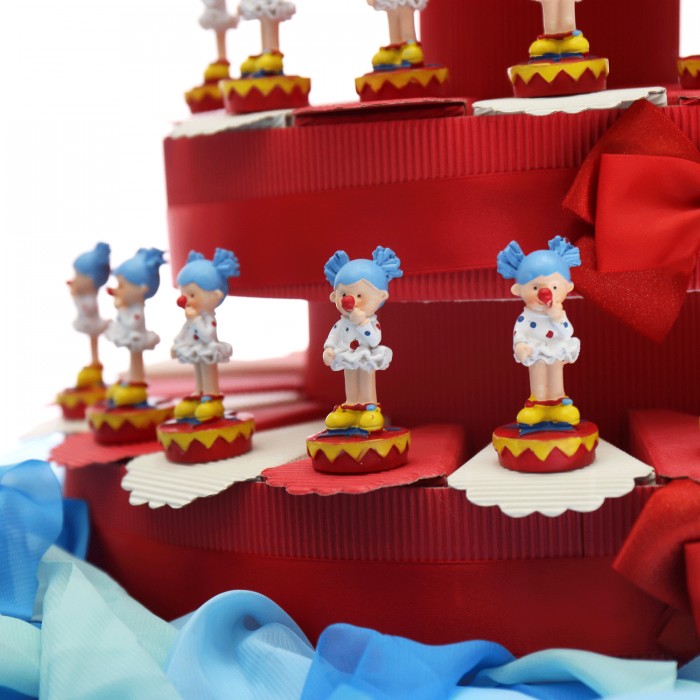 Tema Circo Torta Bomboniere con Statuina Clown