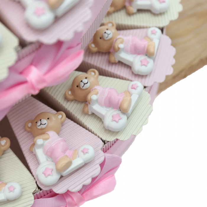 Bimba Orsetto in bici calamita su Torta Bomboniere Nascita