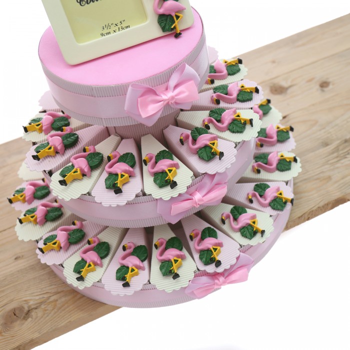 Torta Bomboniere Compleanno Portachiave Fenicottero Rosa