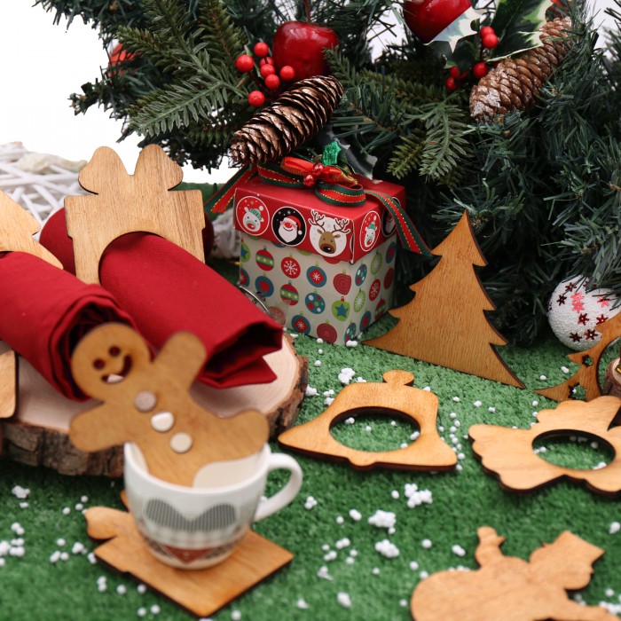 Portatovaglioli e Sottobicchieri per l'Allestimento della tavola di Natale