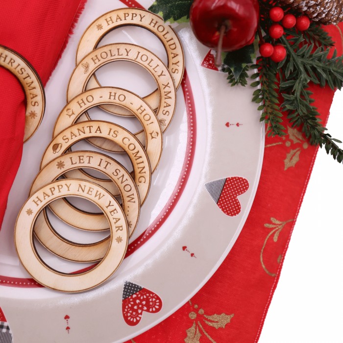 Segnaposti natalizi linea Classic in legno Made in italy