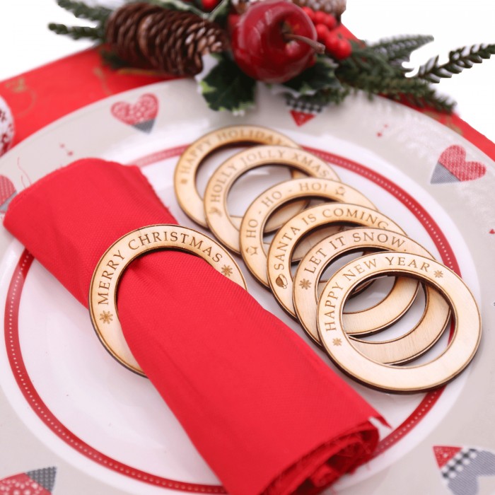 Segnaposti natalizi linea Classic in legno Made in italy