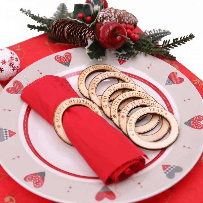 Segnaposti natalizi linea Classic in legno Made in italy