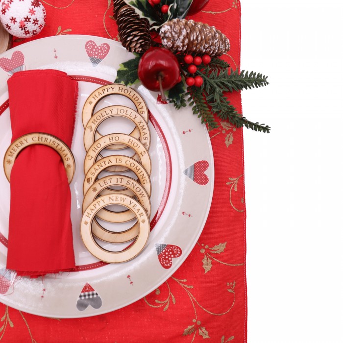 Segnaposti natalizi linea Classic in legno Made in italy