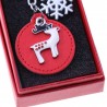Portachiavi Cervo con ciondolo fiocco di neve Idea Regalo LUX