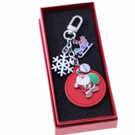 Portachiavi Babbo Natale con ciondolo slitta Idea Regalo LUX