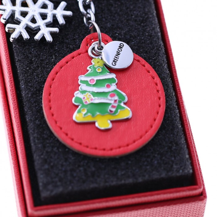Albero di Natale Portachiavi Idea Regalo LUX con fiocco di neve