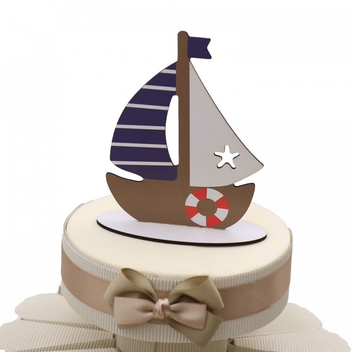 Magneti Orsetti Marinai su Torta Bomboniera Tema Mare