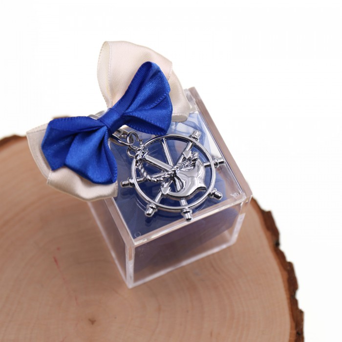 Bomboniera Ancora e Timone  Silver su Plexiglass