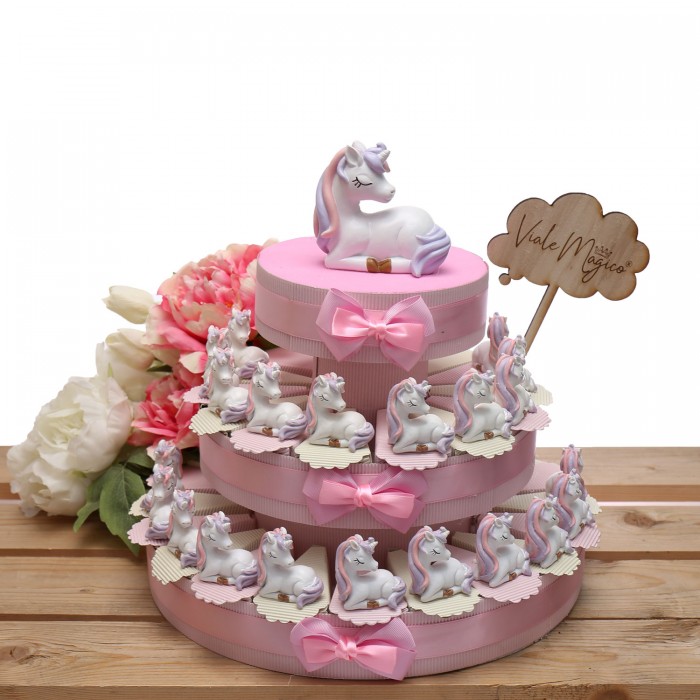 Comunione Bomboniera Lady Unicorno Statuina Su Torta brand Viale Magico