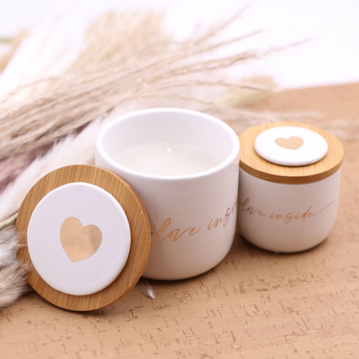 Candele Love Inside Con Coperchio In Legno in Scatola Da Cerimonia