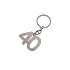 Portachiave Silver con numero 40 per Compleanno