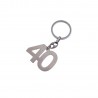 Portachiave Silver con numero 40 per Compleanno