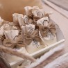 Comunione Bomboniera Portachiave Croce a Fiore Silver Confezionato su sacchetto