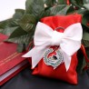Bomboniere Laurea Alloro Con Libri e Tocco "College" Su Sacchetto
