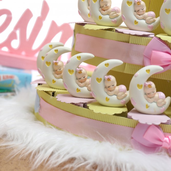 Dolce Bimba Dormigliona sulla luna Torta Bomboniere Nascita e Battesimo