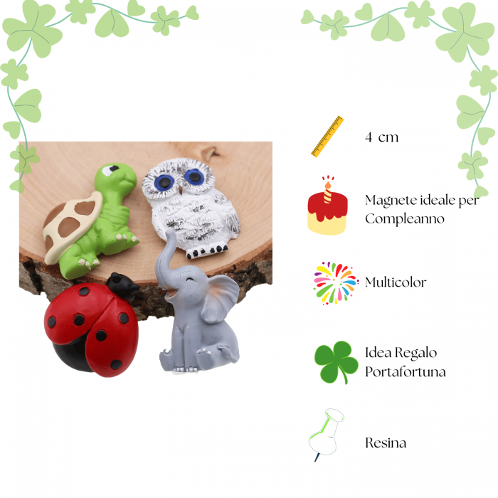 Calamite Quartetto Animaletti Fortunati Su Torta Bomboniere