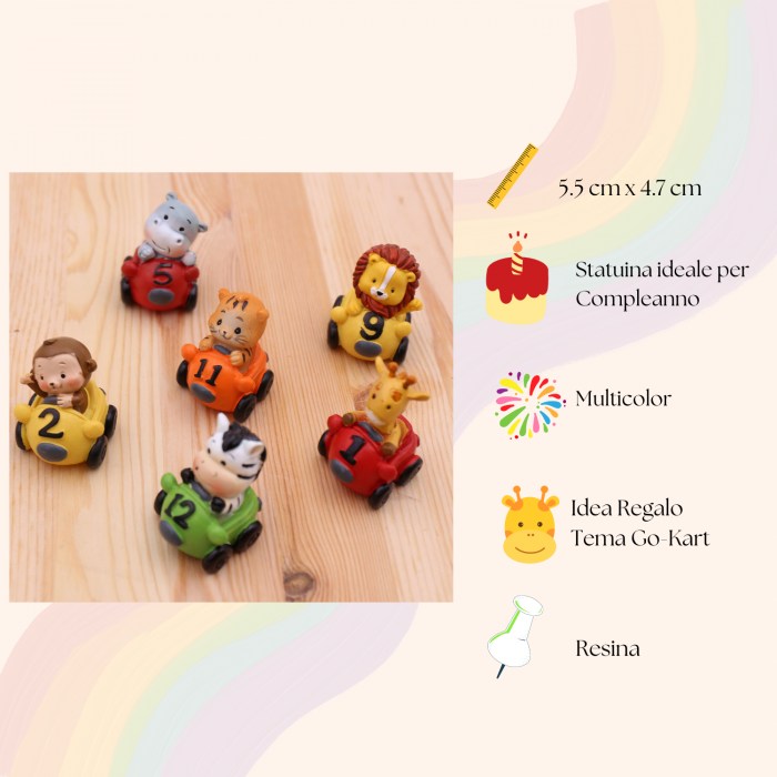 Baby Savana Go Kart Animaletti Statuine