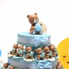 Orsetto con Passeggino Azzurro Dolce Statuina Su Torta Bomboniera dettaglio centrale